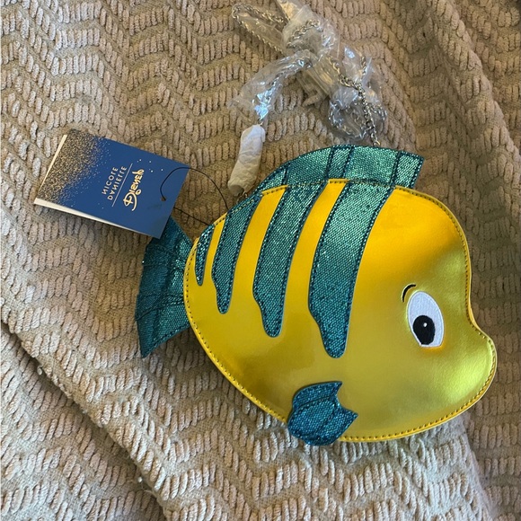 Danielle Nicole Yellow and Blue Fish Crossbody Bag - Picture 1 of 8